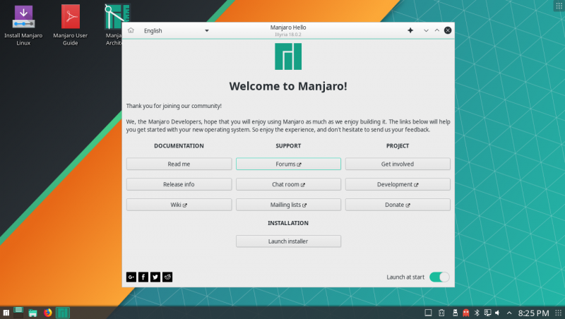 Manjaro welcome