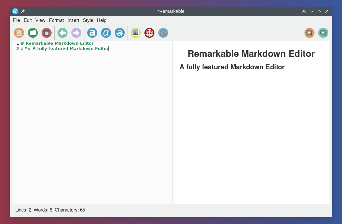 remarkable markdown editor