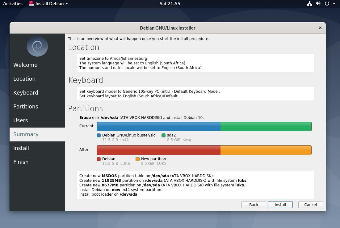 Установщик Debian 12. Debian 10 установка Partition Disks что делать.