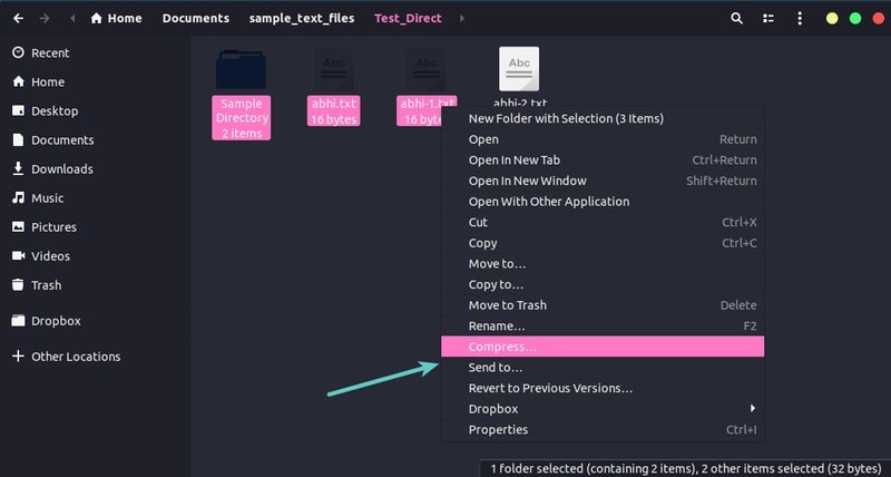 how to make zip file from folder in linux