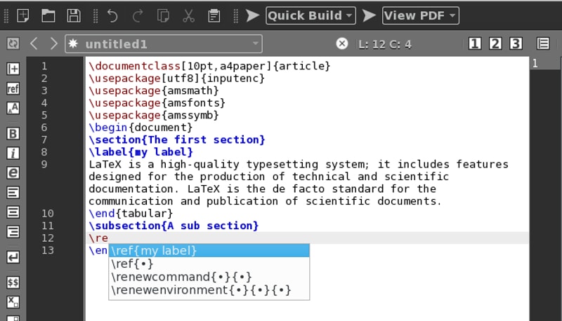 code folding texmaker