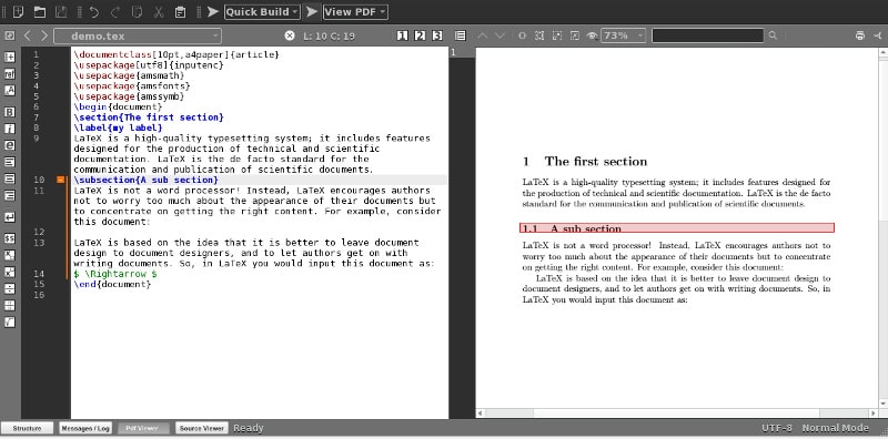 pdf viewer texmaker