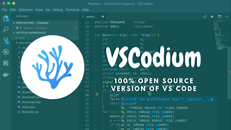 VSCodium Completely Open Source version of VS Code