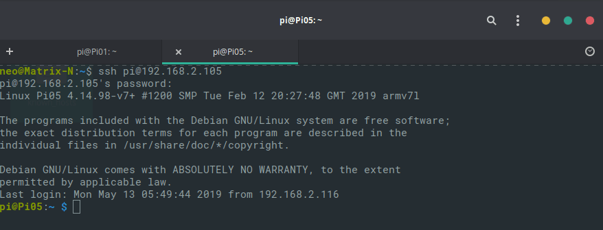 Ssh Into Pi Successful Login