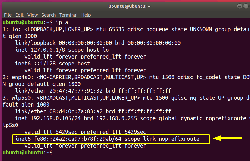 Ipv6 Address Ubuntu 1