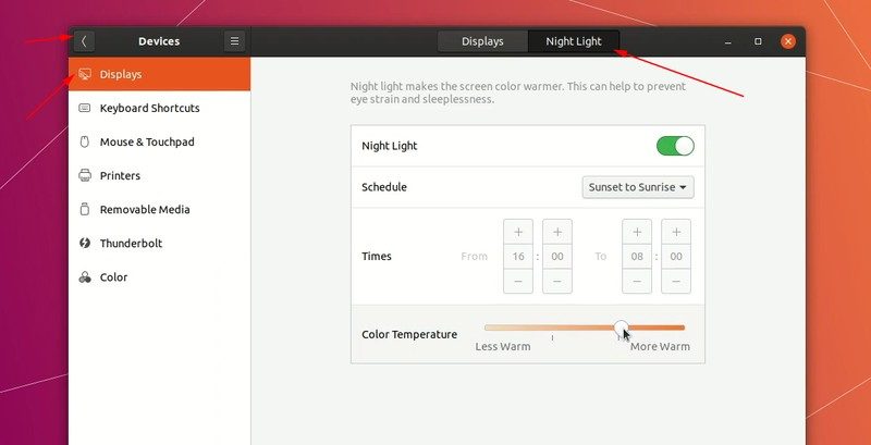 Nightlight Ubuntu 19.10