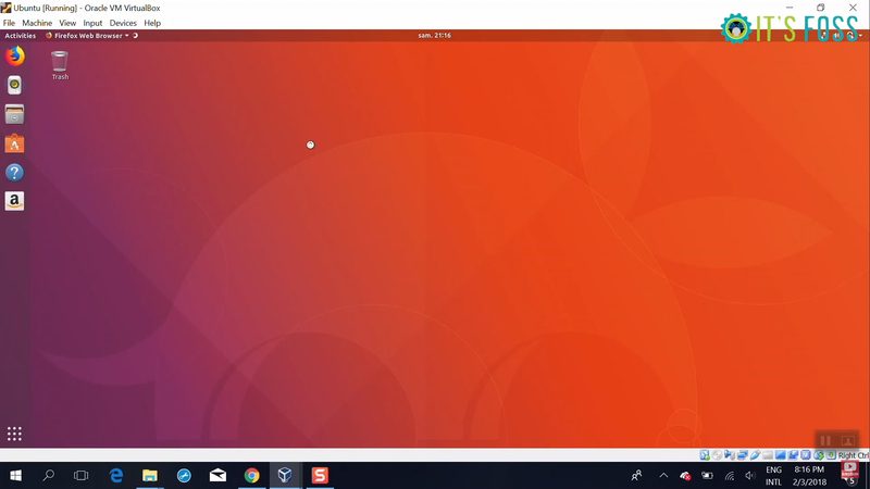 Ubuntu Running In Virtual Machine Inside Windows