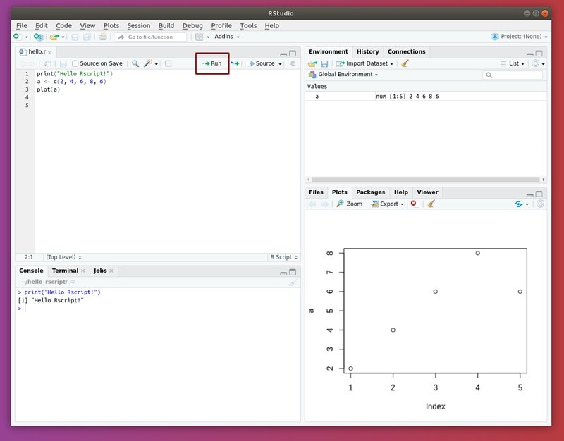 RStudio Run