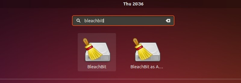 Bleachbit in Applications Menu