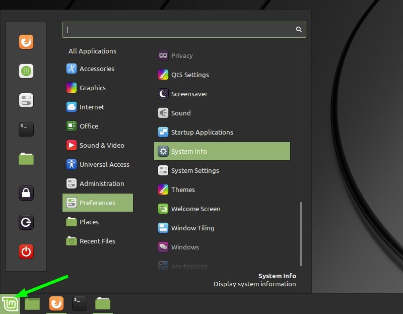 Linux Mint Menu