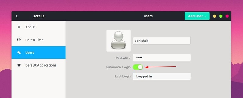 Enable Automatic Login Ubuntu