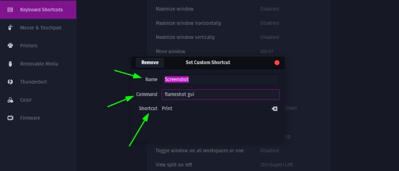 Flameshot Shortcut Config