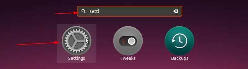 Ubuntu Settings Menu