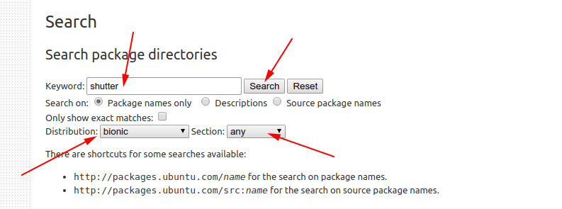 Ubuntu Package Search