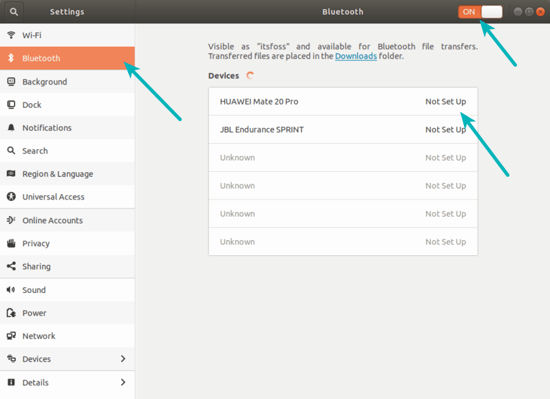Bluetooth Settings Ubuntu
