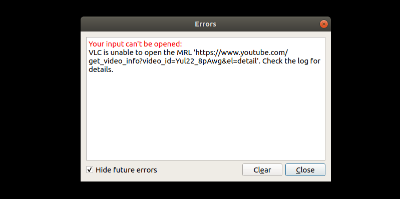 Vlc Error Input Cant Be Played
