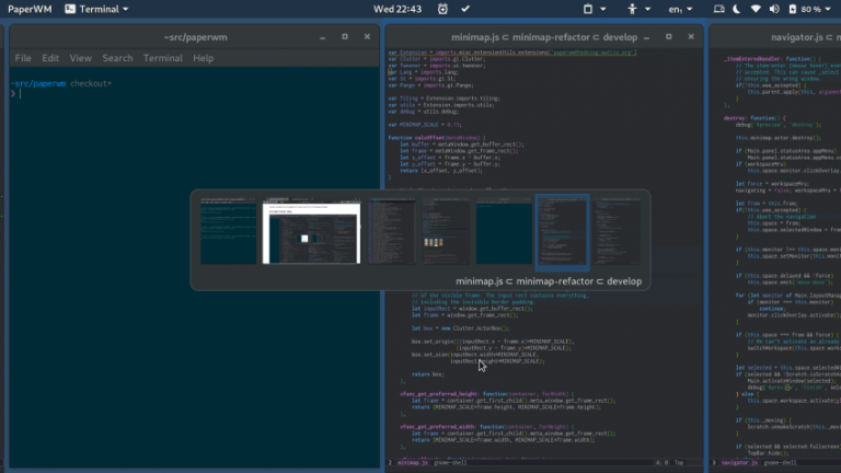 Paperwm, The Tiling Window Manager For Gnome