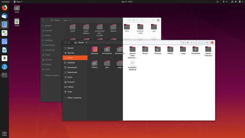 Ubuntu Yaru Light Dark Theme