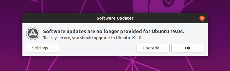 Ubuntu 19 04 End Of Life