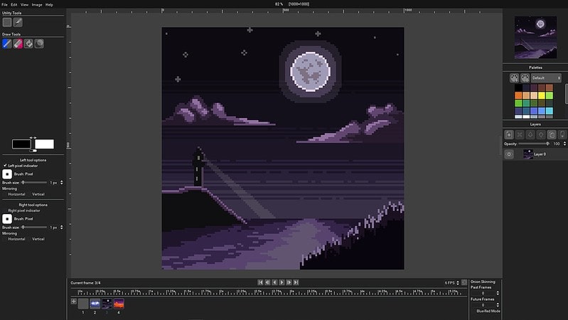 Pixelorama free sprite editor for making pixel art