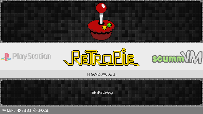 a screenshot of the emulationstation frontend on retropie