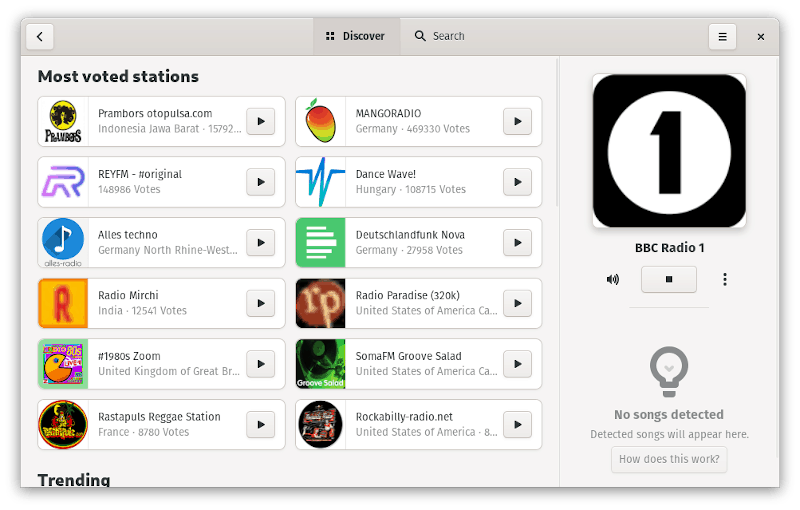 Shortwave Radio app interface