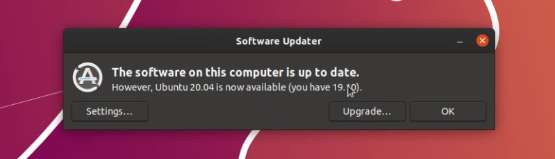 Upgrade Ubuntu 20 04