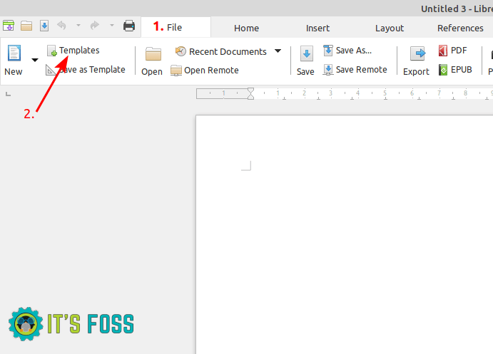 Using template in LibreOffice