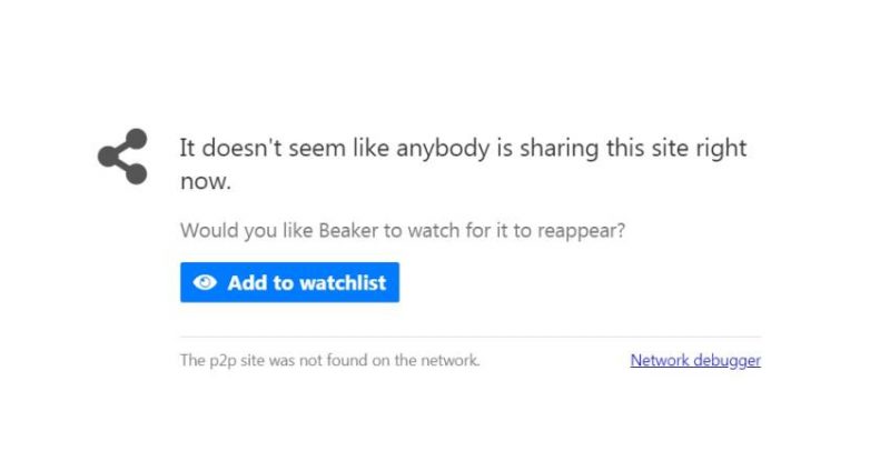 Beaker Browser No Peer