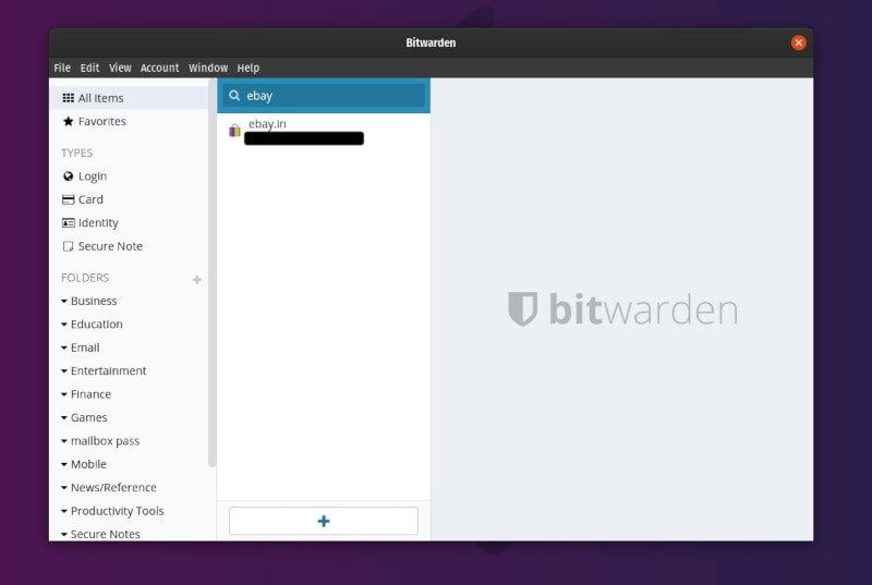 Bitwarden Screenshot