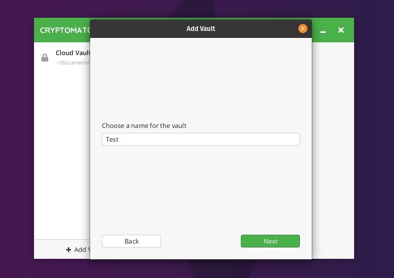 Cryptomator Add Vault Name