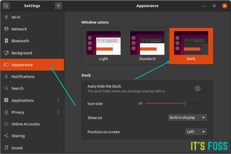 Enable Dark Theme Ubuntu
