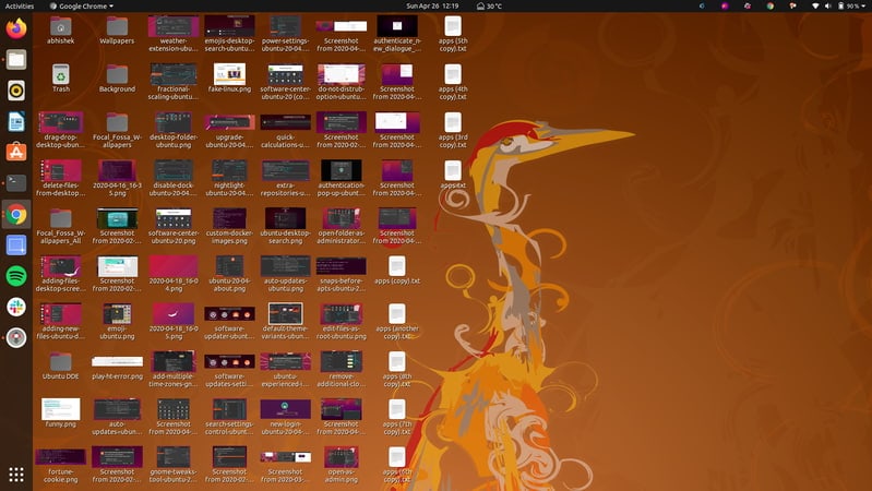 Way too many files on desktop Ubuntu Linux