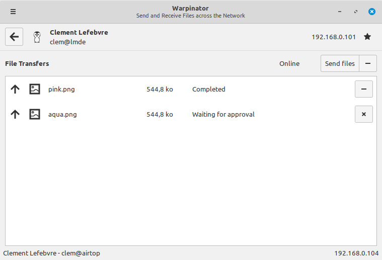 Warpinator tool in Linux Mint 20 is used for sharing files across the network