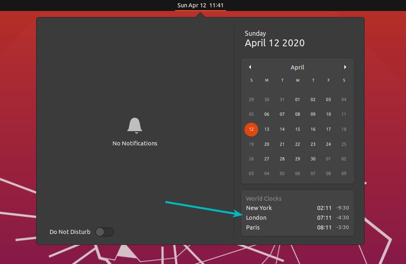 Multiple Clocks in Ubuntu