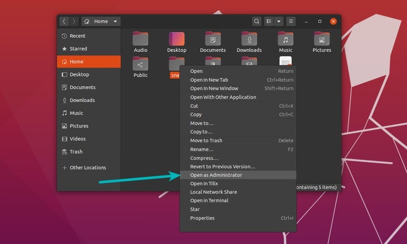 Open Folder As Administrator Ubuntu