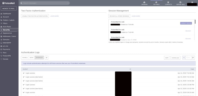 Protonmail Screenshot 1