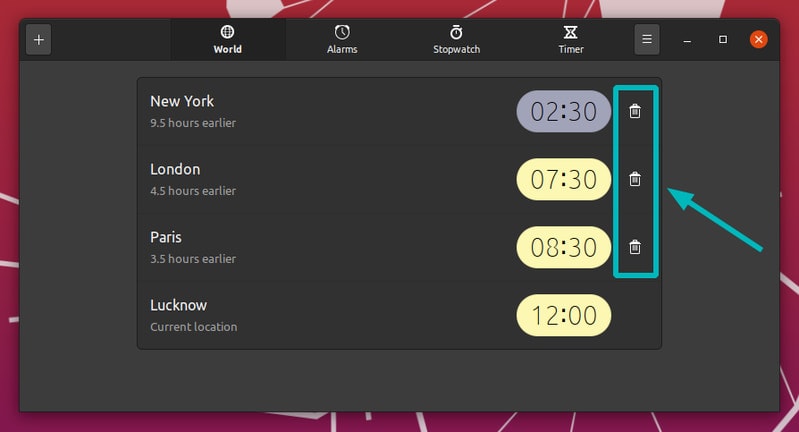 Remove Additional Clocks in Ubuntu