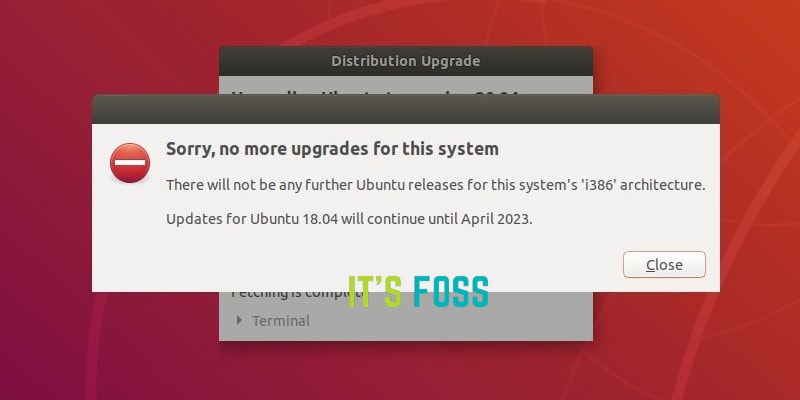 Error while upgrading 32-bit Ubuntu 18.04 to Ubuntu 20.04