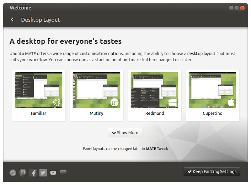 Ubuntu Mate Desktop Layout
