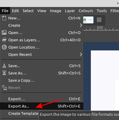 Save GIF in GIMP