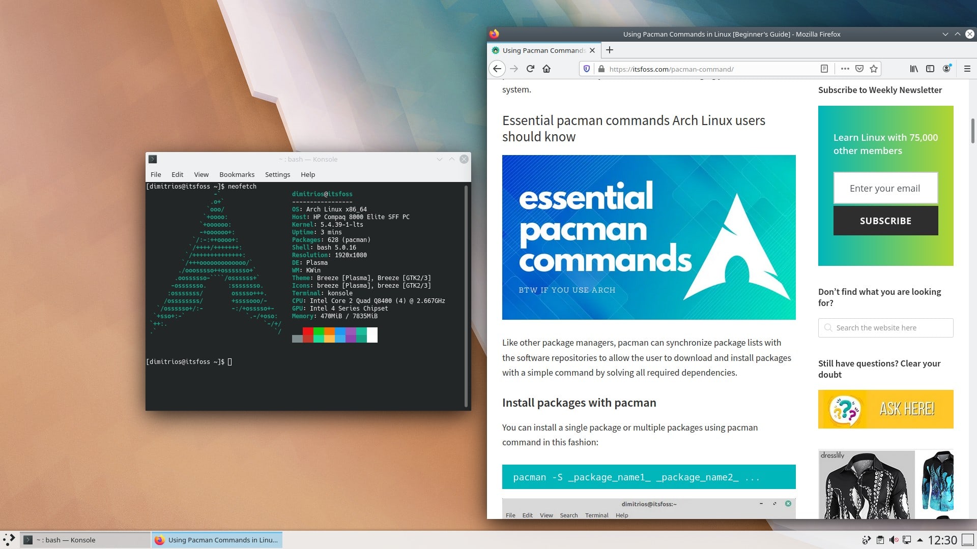 Arch Plasma Desktop