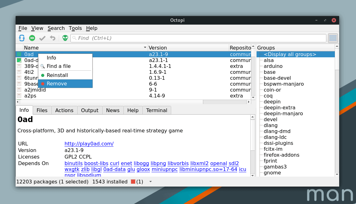 Manjaro Octopi Remove