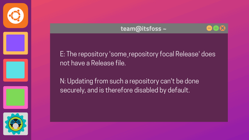 Repository Does Not Have A Release File