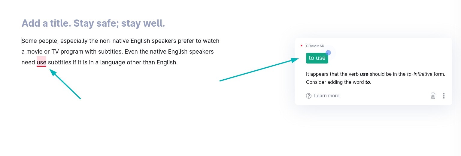 Languagetool Suggestion Grammarly