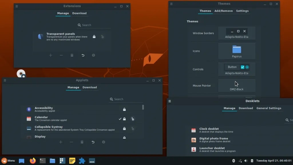 Ubuntu Cinnamon Remix Desklets