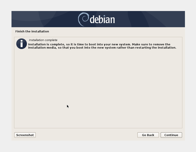 Debian Installation Finished