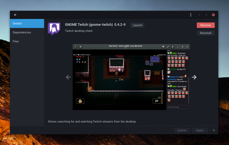 Install Gnome Twitch From Pamac