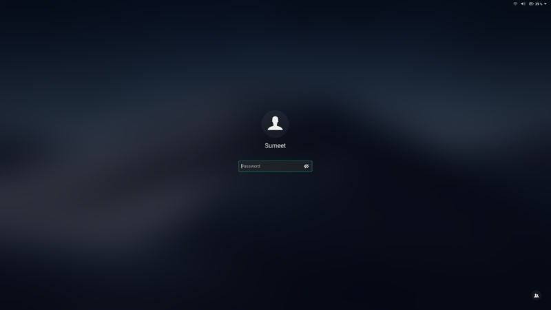 Schermata di accesso a GNOME con GDM