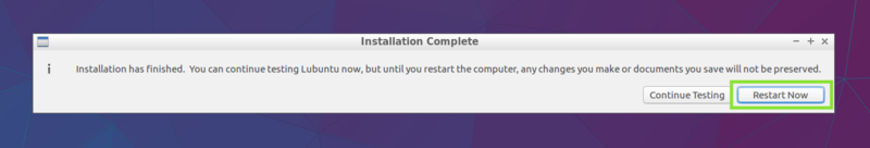 Lubuntu Installation Finished